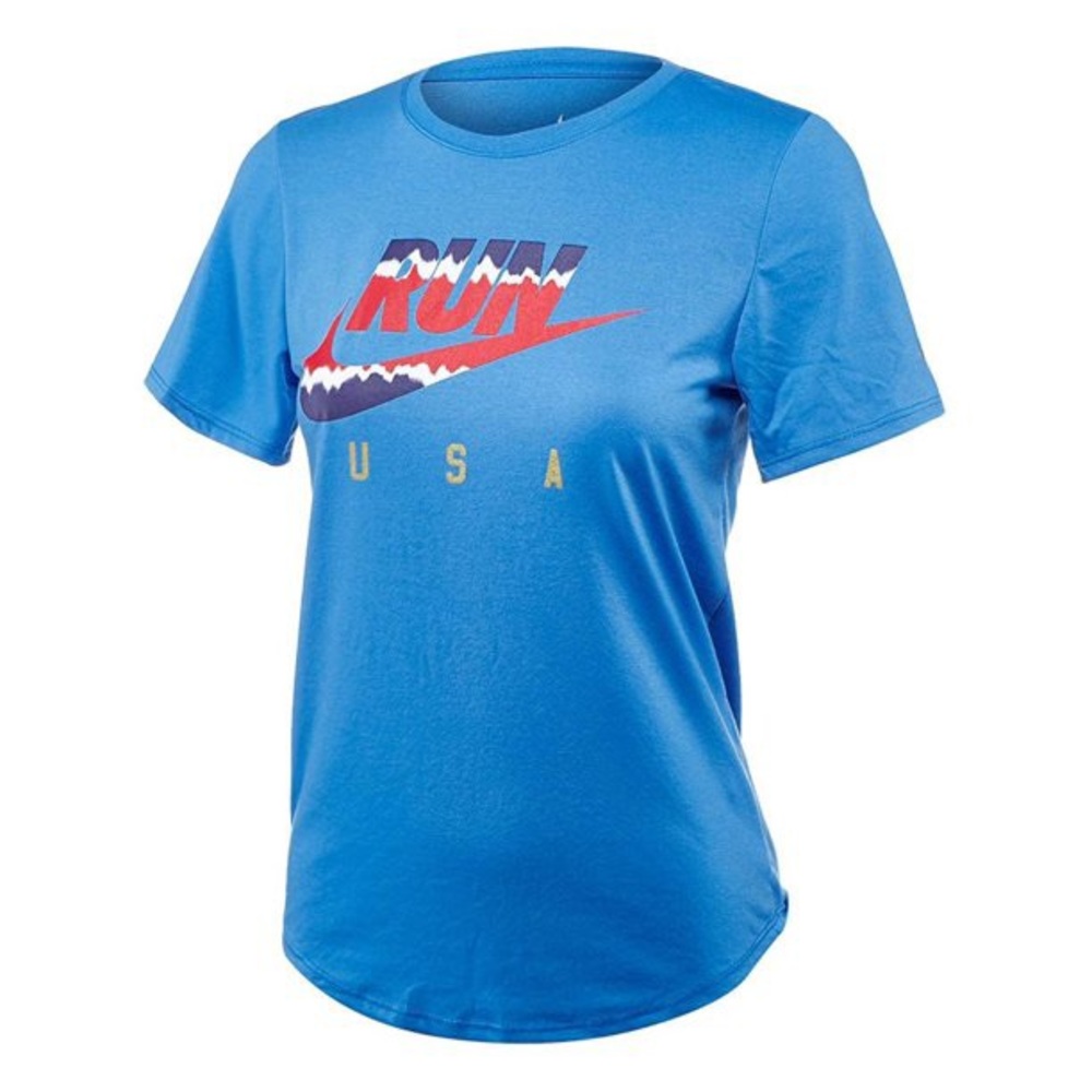 Nike Dri-Fit USA Logo Running T-Shirt Light Blue